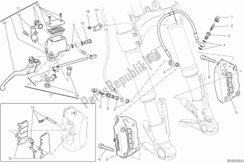 Todas las partes para Sistema De Freno Delantero de Ducati Monster 821 Thailand 2020
